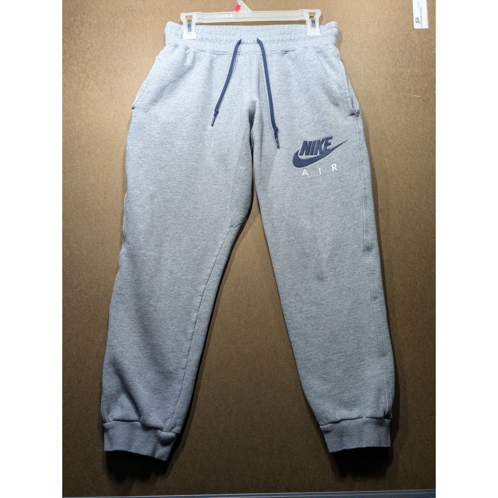 Nike Air Kids Grey Fleece Joggers Sweatpants 727369-063 Size Medium